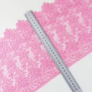 YBUYOO Polyester Embroidery Trim Lace Fabric Poly Yarn Milk Cotton Wholesaler Price Lace Border for South America