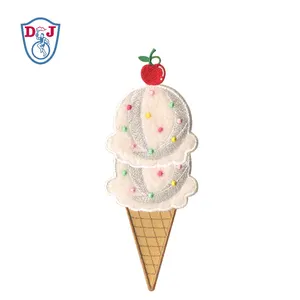 Applique Patch Loop Fasteners Embroidered Cute Patches Appliques Ice-cream Cone Embroidery Fun Patch Designs