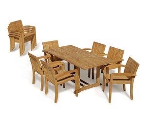 Modern <b>Foldable</b> Solid Wood Dining <b>Table</b> Set for <b>Garden</b> & Park Use - Product Image 5