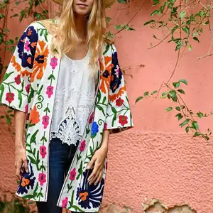 Manteau en coton Vintage pour femmes, Kimono brodé, veste de femme, vente en gros, mode hiver, Robe du monde, nouvelle Collection noël - Product Image 1