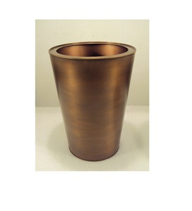 Petite taille antique de cuivre de planteur de cuivre rond décoratif de jardin de finition lisse pour la décoration extérieure de jardin - Product Image 4