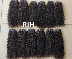 Temple natural crudo, paquete de cabello rizado malayo, Indio del Sur, con extensiones de cierre - Product Image 3