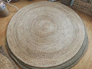 Sous-verres bohèmes en paille tressée, sets de table ronds en rotin 33 cm, tapis décoratifs de table en fibres naturelles - Macy - Product Image 1