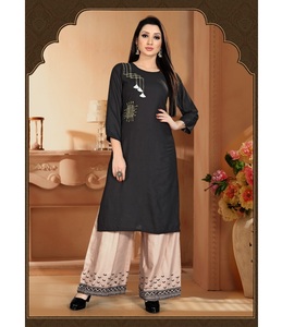 Kurtis bayanlar pamuk Reyon kadınlar Anarkali son moda tasarım hazır Dupatta Jackate hint elbisesi toptan giyim ile düşük fiyat giymek - Product Image 3