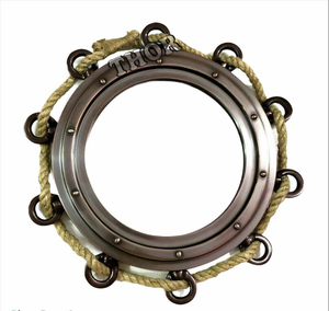 Antiguo náutico yute cuerda ojo de buey espejo hermoso redondo tocador colgante de pared decoración de baño pulido en uso doméstico - Product Image 2