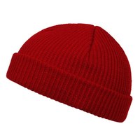 Bonnet unisexe en acrylique rouge tricoté, couleur unie, décontracté, pour l'hiver, taille adulte 56-58 cm, tricoté à la machine