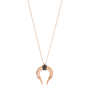 Ciondolo a forma di pietra in zircone nero lavorato a mano all'ingrosso all'ingrosso 925 gioielli in argento Sterling - Product Image 2