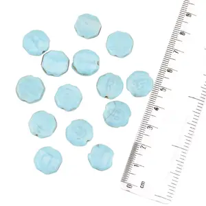 Perles en forme de pépite en verre bleu faites à la main de qualité supérieure pour la fabrication de bijoux (12 en paquet) NGB-D02/43351 - Product Image 1