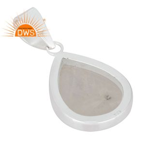 Pendentif massif en argent sterling 925, forme poire, pierre de lune arc-en-ciel, fournisseur de bijoux, collection classique - Product Image 3