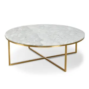 大理石の金属製ラウンドコーヒーテーブルモダンセンターテーブルソファテーブル高品質の家の装飾ベストセラー