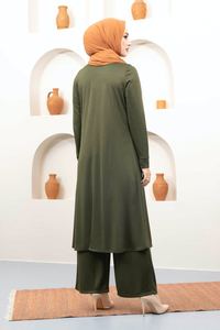 Tunique Hijab en dentelle avec boutons, ensemble de 2 pièces, vêtements islamiques, robes turques modestes mode, Abaya - Product Image 3