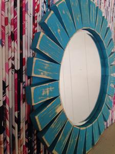 Espejo de pared hecho a mano de turquesa verdadero, superventas, acabado de moda, espejo decorativo para el hogar, espejo de comodidades de Hotel más vendido - Product Image 2