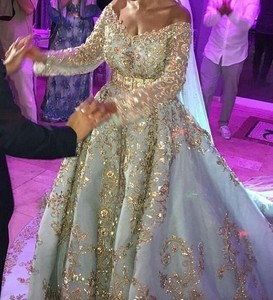 Luxury <b>Kaftan</b> <b>Dress</b> for Women Floor Length Wedding & Party Gown with Heavy Zardozi Embroidery - Product Image 1