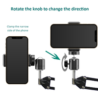 Melei-Support à col de cygne à hauteur réglable pour téléphone portable, caméra de sport et appareils avec standard de 1/4 pouces