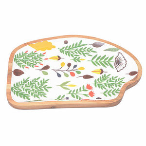 ถาดเสิร์ฟไม้มะม่วงทาสีมือใหม่ถาดไม้พร้อมดีไซน์ตกแต่ง - Product Image 1