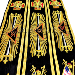 Regalia masónica rito escocés 32 ° grado Sash - AASR Masonic Black Sash 32 ° grado - Product Image 5