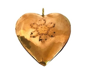 CHRISTMAS <b>TREE</b> DECORATION METAL COPPER COLOUR CHRISTMAS HANGING HEART ORNAMENT HIGH QUALITY - Product Image 1