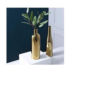 แจกันดอกไม้2ชิ้นสำหรับแจกันดอกไม้ทองเหลืองขายดี,ดีไซน์ไม่เหมือนใครสำหรับบ้านในร่มและห้องนั่งเล่นโรงแรมบนโต๊ะอาหารข้างเตียง - Product Image 4