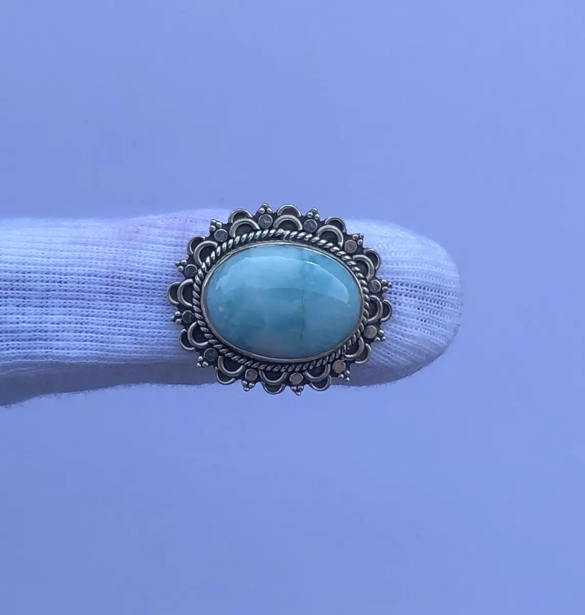 Bijoux-Larimar Stone Handmade Dernière conception 925 Sterling Silver Semi Precious Gemstone Rings Fabricant Online Shop DIY Acheter