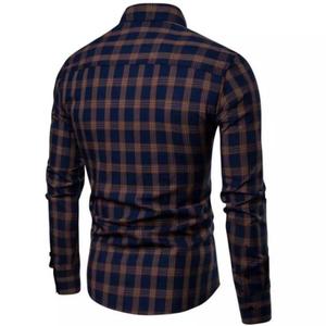 เสื้อเชิ้ตผู้ชายแขนยาวทรงหลวม ดีไซน์เนอร์คุณภาพสูง ตัดเย็บอย่างดี กระดุมสวย สไตล์เรียบง่าย ไซส์ใหญ่พิเศษ สำหรับใส่เป็นชุดลำลองหรือชุดทางการ 100% - Product Image 5