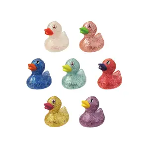 Neues Spielzeug für Kinder Babys Schwimmen Schwimmende Ente Gewichteter Gummi 4,3 cm Taschenlampe Glitter Duck Bades pielzeug Geschenkset Bades pielzeug