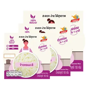 Paquete de arroz de jazmín instantáneo, calidad superior, Tailandia, 150g