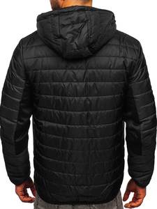 Blouson aviateur d'hiver personnalisé grande taille pour hommes veste de vol en toile à col montant et enduit de bulles vente en gros - Product Image 3