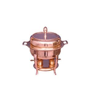 Plat à réchaud en cuivre martelé de qualité supérieure, de forme ronde, à prix abordable - Product Image 5