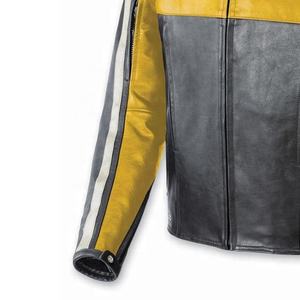 New Customized <b>Men</b> Motorcycle Motorbike Waterproof <b>Leather</b> Jacket <b>Men</b> <b>Black</b>-Yellow Patchwork <b>Leather</b> Jackets - Product Image 5