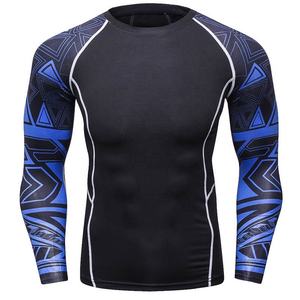 Protector de sarpullido de manga larga para hombre, ropa deportiva de tela de nailon, personalizado, OEM, con Logo de LICRA - Product Image 4