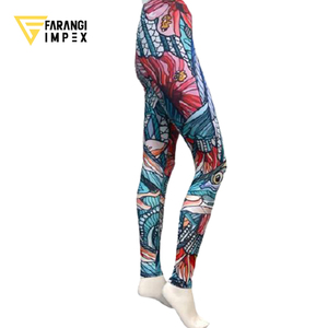 Custom Elastic Waist Sublimation Fishing <b>leggings</b> UPF 50+ Breathable Spandex pent for <b>women</b> Moisture wicking Quick Dry <b>leggings</b> - Product Image 2