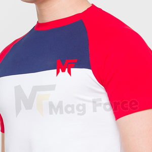 Camiseta con combinación de colores de diseño personalizado para hombre, camiseta con jersey de cuello redondo con diseño y marca personalizados - Product Image 5