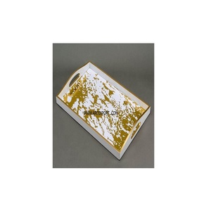 Plateau de luxe en bois et ombre de couleur or et blanc fantaisie dernière arrivée nouveau plateau de sarverware élégant moderne pour la meilleure offre de vente - Product Image 4