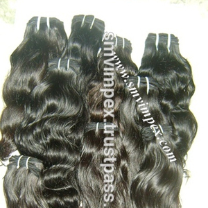 Meilleure vente Extensions de cheveux indiens à cuticule alignée Extension de cheveux humains Loose Deep Wave & Natural Style Temple - Product Image 1