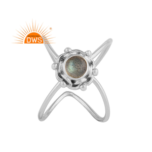 Oxidized Silver Stackable <b>Ring</b> <b>Indian</b> Jewelry Wholesaler Natural Labradorite Gemstone <b>Ring</b> Jewelry Supplier - Product Image 1