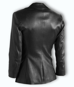 หนังแกะสีดำพร้อมปุ่มปิดด้วยแจ็คเก็ตนักขี่จักรยาน Moto Unisex พร้อมสีผลิตในปากีสถาน - Product Image 2