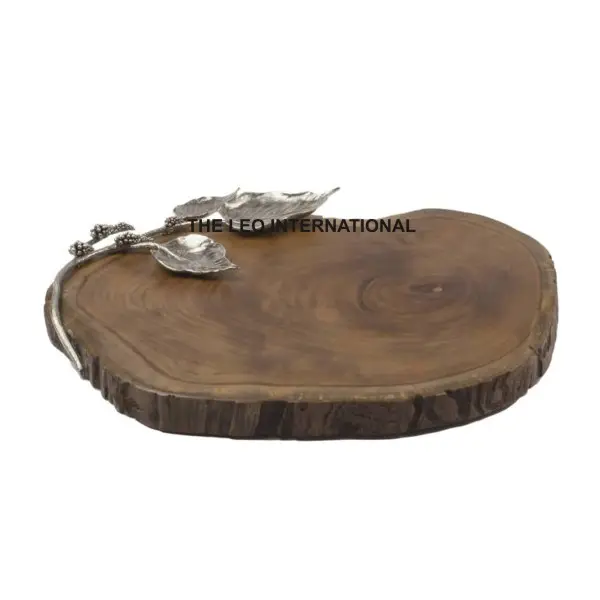 wooden metal leaf tray