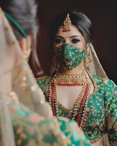 --- ELEGANT--WEDDING---ACCESSORIES FOR--FACE--OF--BEAUTIFUL--BRIDAL--WITH---STYLISH--EMBROIDERY--WITH--HAND-WORK---2021... - Product Image 1