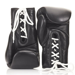 SAQIB&CO <b>Lace</b> up Black Vintage Leather Boxing <b>Gloves</b> & Laced Training <b>Gloves</b> 8oz-16oz Sizes Customizable for Professional Boxers - Product Image 2