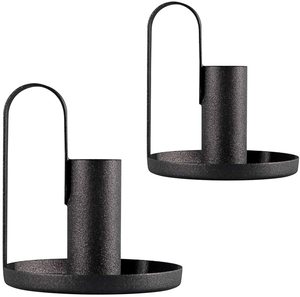 Bougeoir votif en métal pour hommes, porte-bougie, élégant, de couleur noire, avec poignée réglable, à bas prix - Product Image 1