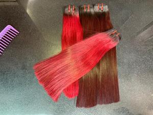 Extensión de cabello humano cabello crudo vietnamita el color de cabello Burdeos de Grado Superior Color Rojo - Product Image 2