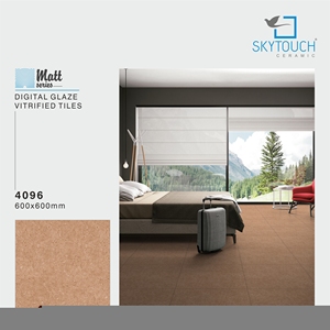 Azulejos de Porcelana Mate Antideslizantes de Calidad de Diseño, 600*600, Color Marrón Antiguo de la India, Resistentes a los Ácidos y al Desgaste, Marca SKYTOUCH - Product Image 5