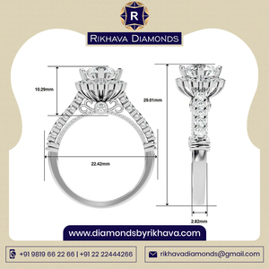 Rikhava Diamonds 10K oro blanco solitario anillo Original hermosa joyería para mujer - Product Image 2