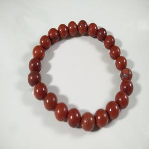 Pulsera de piedra de ágata de cristal de cuarzo natural al por mayor, jaspe rojo con tallado de almidón, cuentas elásticas grabadas, estilo de amor - Product Image 1