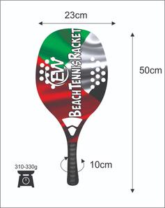 Raquetas de Tenis Playa, Cara de 20 mm, Peso 310-330 g, Longitud 50 cm, Empuñadura de Fibra de Carbono - Product Image 4