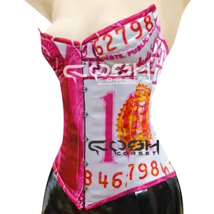 COSH CORSET Overbust Steelboned Digital Printed Sublimated Satin Corset High Quality Customized Design Fashion Corset Top Vendor