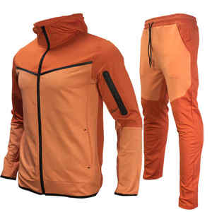 Pantalones de chándal y sudadera con capucha para hombre, ropa deportiva con cremallera completa en cada Color, para hacer ejercicio, trotar y correr, fabricante profesional - Product Image 1