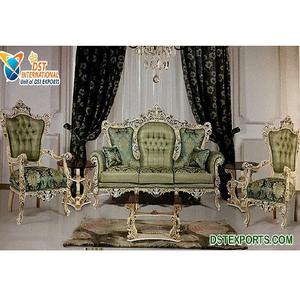 Conjunto de sofá clásico y real para sala de estar, conjunto de muebles de lujo, conjunto de sofá tallado barroco Antiguo Real - Product Image 1