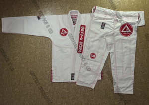 White Gracie Barra Jiu Jitsu Gi ที่มีคุณภาพสูงการออกแบบและแพทช์ที่กำหนดเองทำบราซิล Jiu Jitsu กิโมโนด้วยโลโก้แบรนด์ - Product Image 2