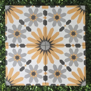 การออกแบบห้องน้ำกระเบื้องการเย็บปะติดปะต่อกันกระเบื้องซีเมนต์โทนสีแดงสีน้ำตาลสีเหลืองเต็มร่างกายกระเบื้องผนัง - Product Image 6